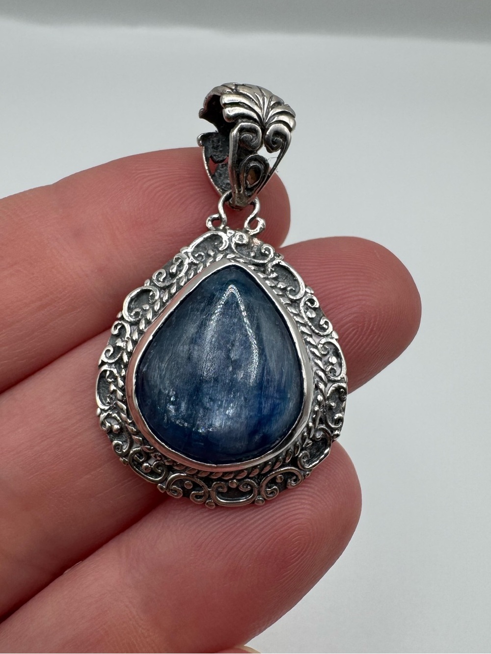 Sterling Silver 925 Kyanite Teardrop Pendant